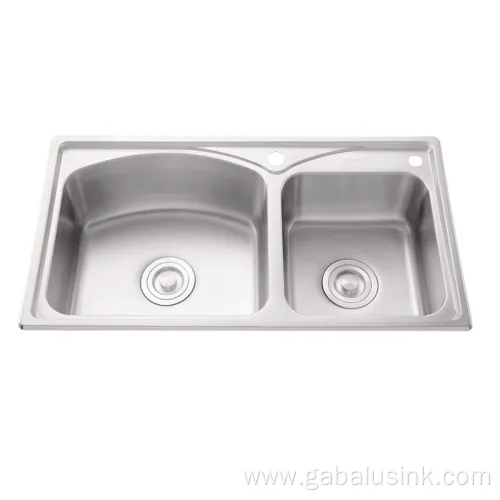 Lightweight Stainless Steel Pressed Two Bowl Kitchen Sink